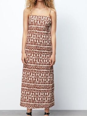Zara Coral Maxi Dress size Small
